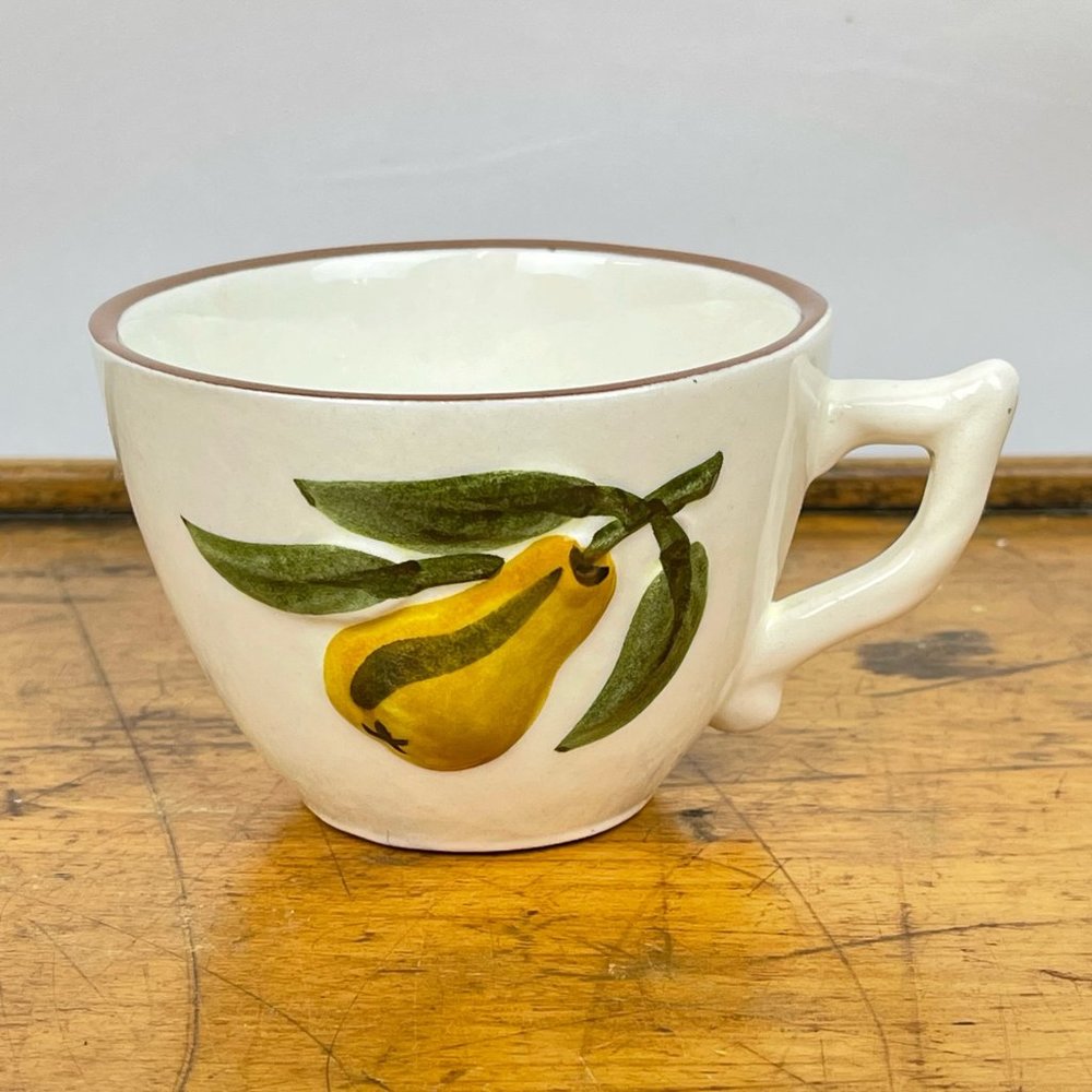 Vintage Stangl Pottery Sculptured Fruit Flat Cup Tea Coffee